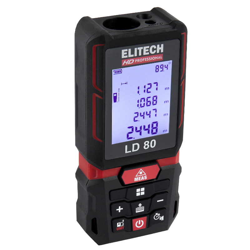 Лазерный дальномер Elitech HD LD 80 204770, 0.05–80 м, угломер, точность-1.5 мм/м во Владимире