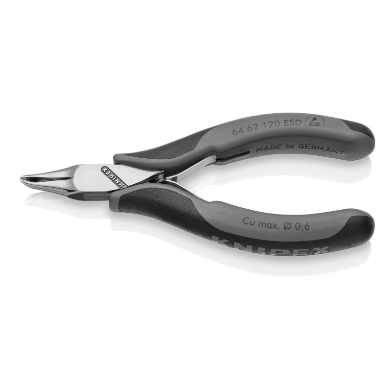 Кусачки торцевые для электроники ESD Knipex KN-6462120ESD, маленькая фаска, узкие губки 65°, 120 мм, 2-комп антистатические ручки в Туле