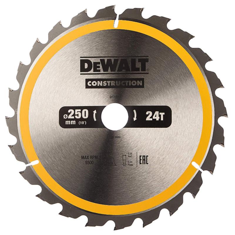 Пильный диск DeWalt DT1956-QZ CONSTRUCT 250/30 24 ATB +10° во Владимире