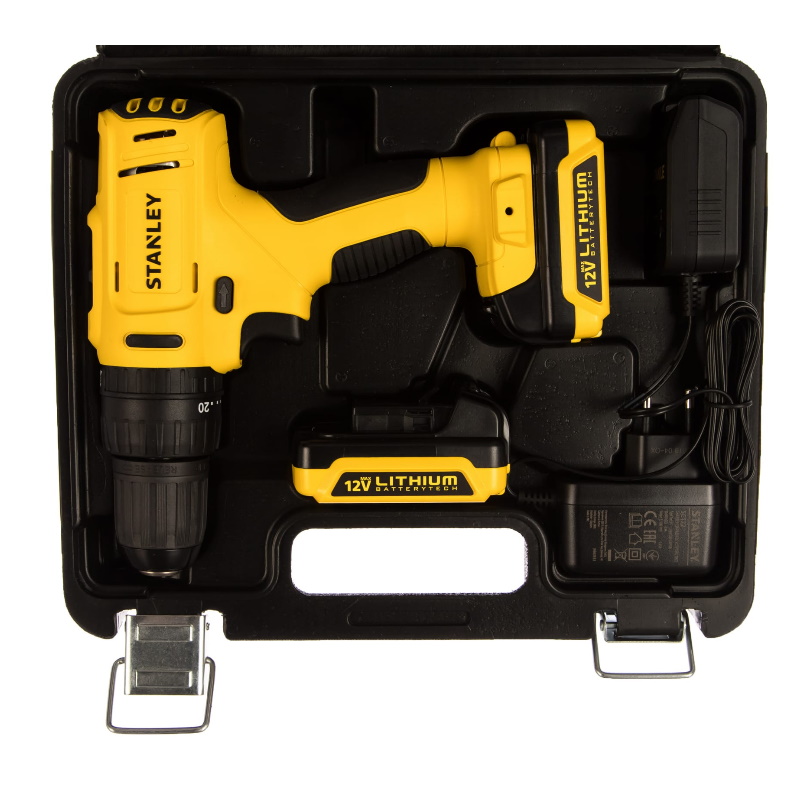 Дрель-шуруповерт аккумуляторная Stanley SCH121S2K-RU (напряжение 12 в, емкость 1.5 ач) в Вологде