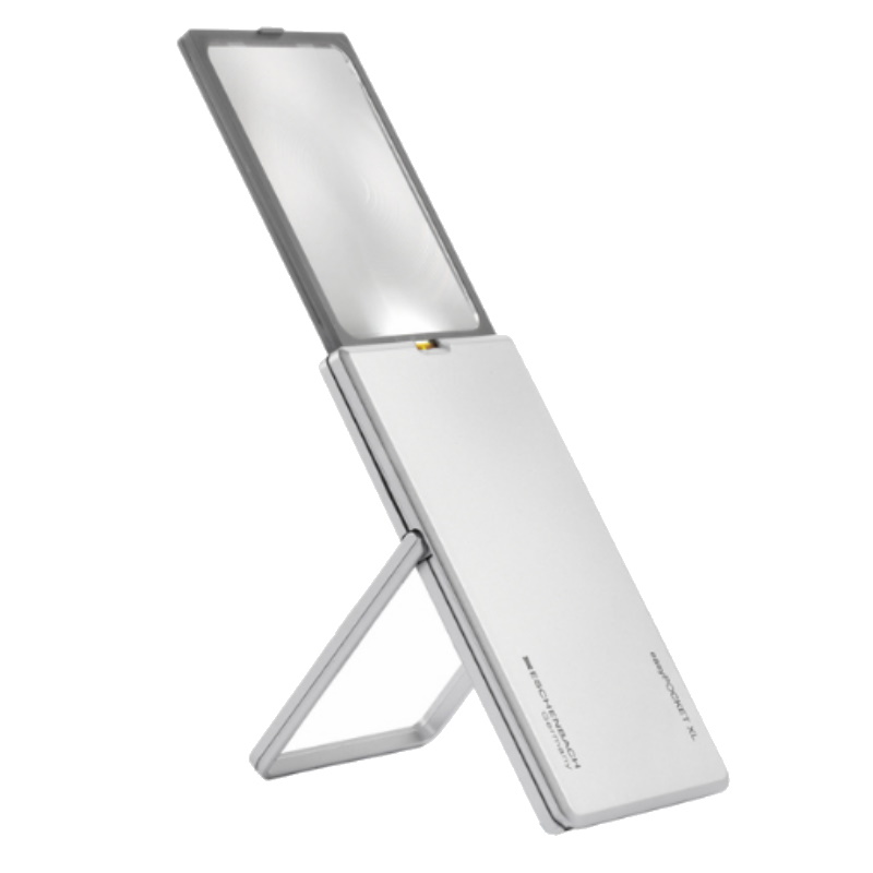 Лупа выдвижная Eschenbach EasyPocket XL 72723, асферическая, 2.5x, 78x50 мм, с подсветкой, серебристая в Туле