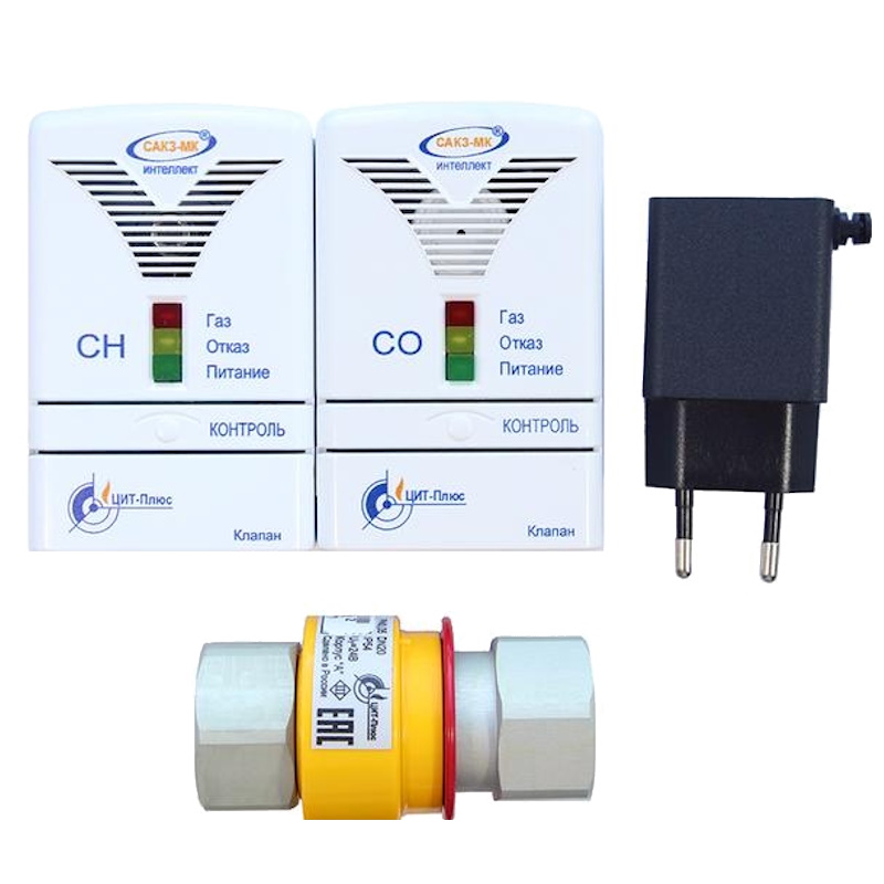 Система автоматического контроля загазованности ЦИТ-Плюс САКЗ-МК-2-1Аi DN 20 ГГ НД природный газоксид углерода КЗЭУГ-Б Д16Т БЫТОВАЯ 5468₽