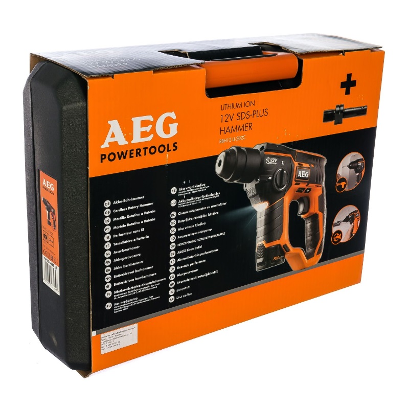 Аккумуляторный перфоратор AEG BBH12 LI-202C 4935443968 в кейсе, с защитной муфтой в Переславле