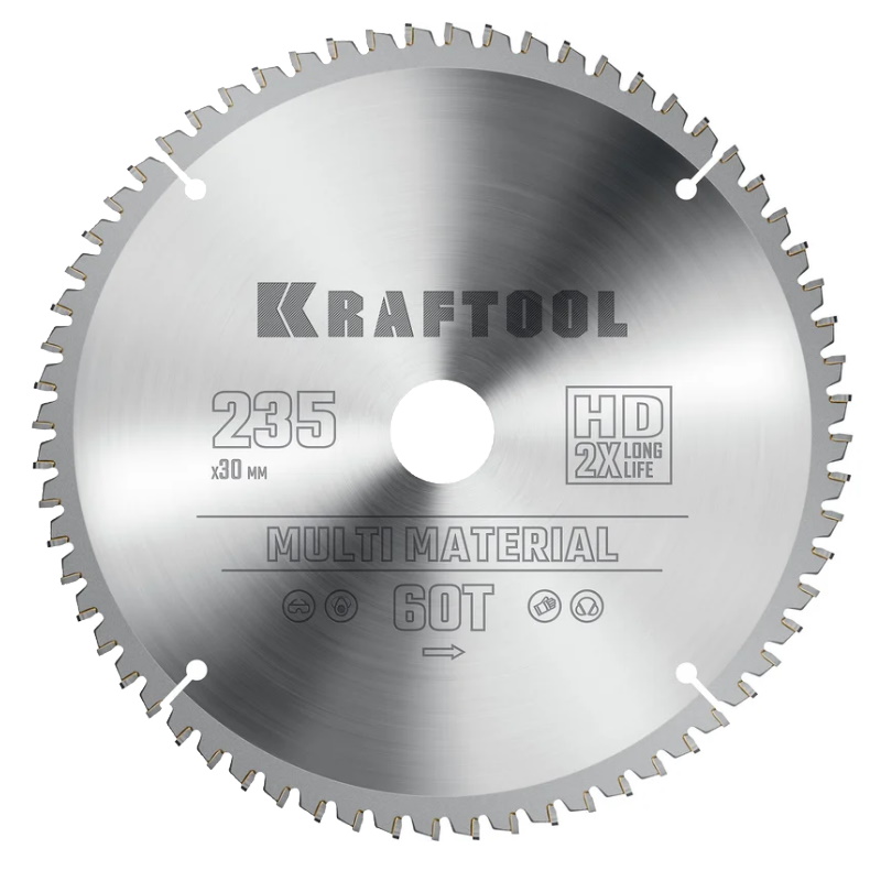 Пильный диск по алюминию Kraftool Multi Material 36953-235-30 235 х 30 мм 64Т 2610₽