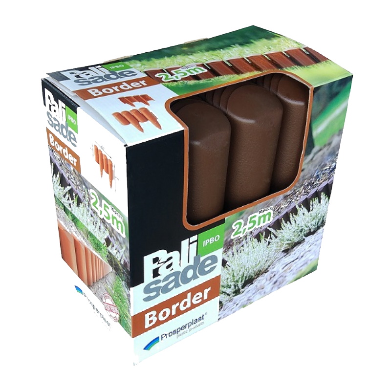 Бордюр для сада Prosperplast IPBO-R222 Palisada, border, коричневый
