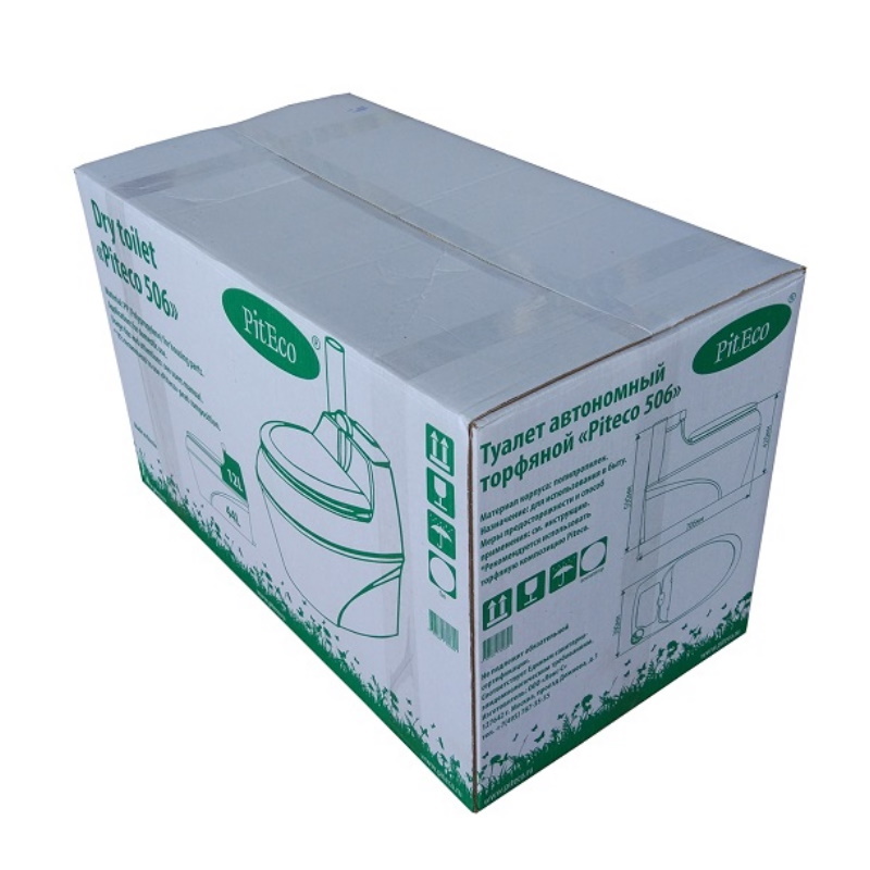 Биотуалет торфяной (компостный) Piteco 506 для загородного дома (с крышкой)