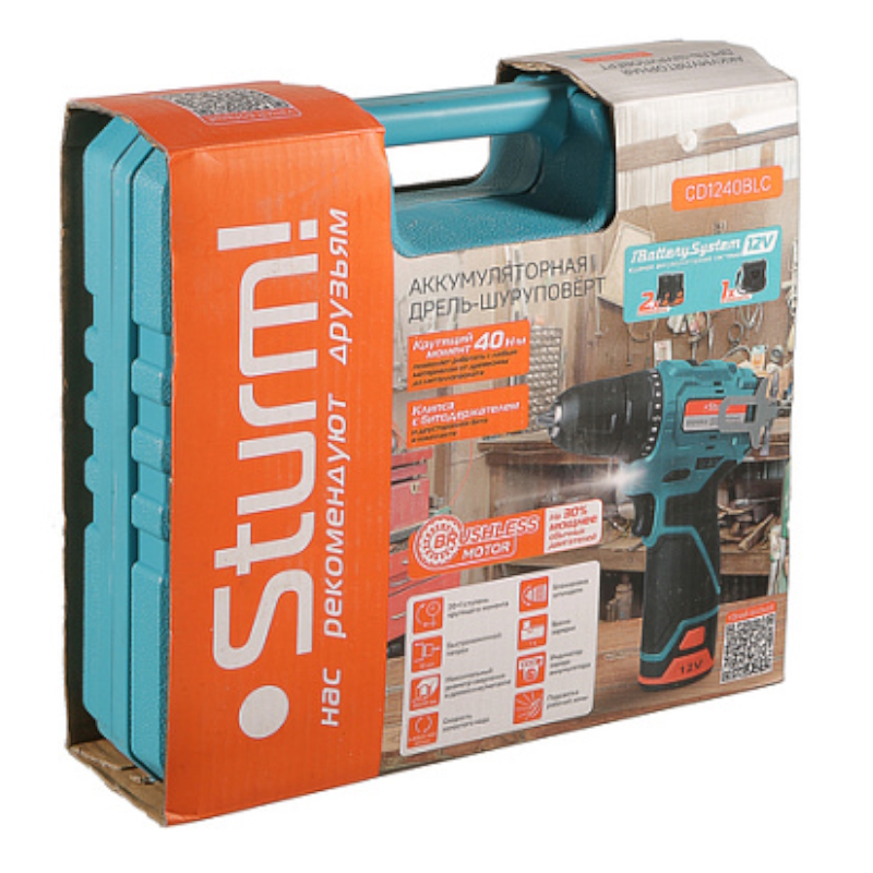 Аккумуляторный шуруповерт Sturm CD1240BLC, BatterySystem12V во Владимире