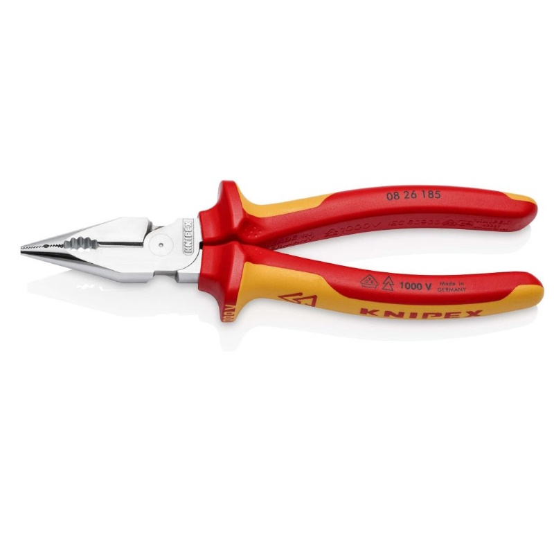 Плоскогубцы комбинированные остроконечные с удлинёнными губками Knipex KN-0826185, 185 мм, хром 2 в Твери