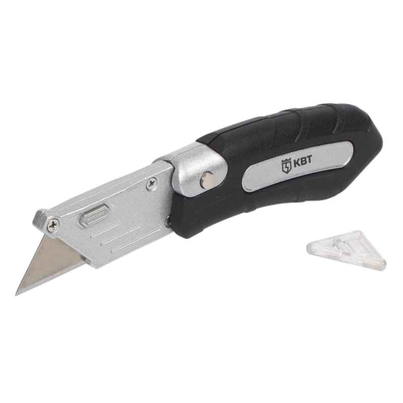 Нож строительный монтажный КВТ НСМ-20 79899 складной с двухсторонним трапециевидным лезвием 607₽