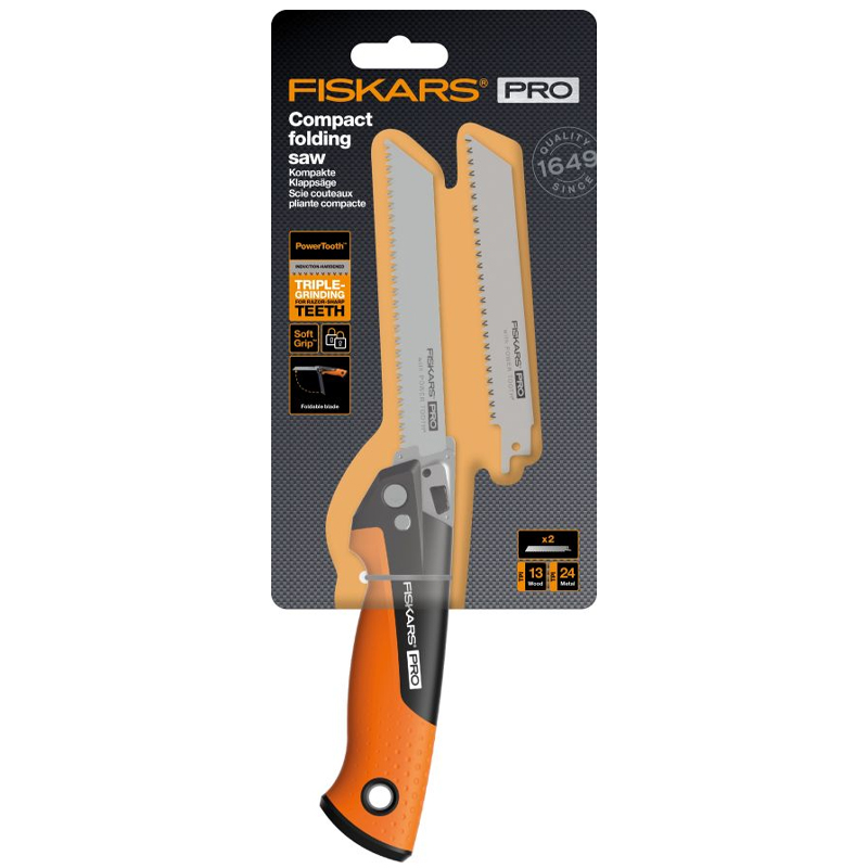 Пила универсальная Fiskars PowerTooth 1062934 (складная, 150мм 2 лезвия)