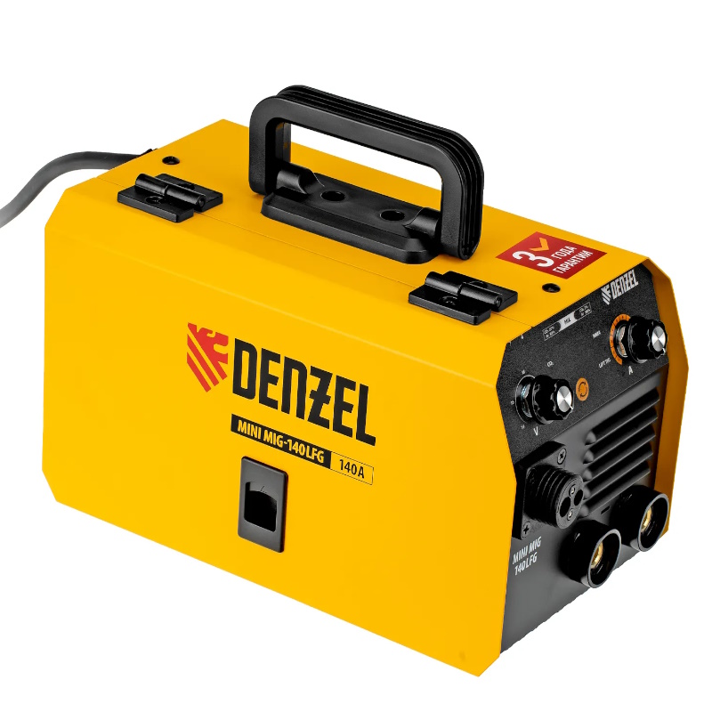Аппарат инверторный полуавтоматической сварки Denzel MIG-140LFG Mini 94305, 140 А, ПВ 60%   в Череповце