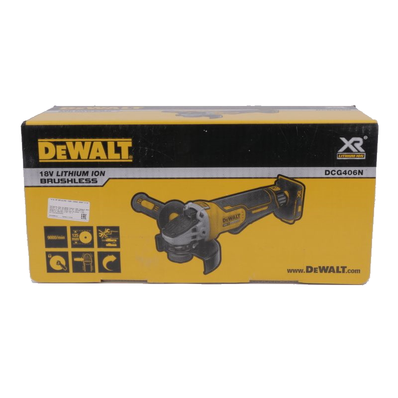 Угловая шлифмашина (болгарка) аккумуляторная Dewalt DCG406N, 125 мм, 18 В, без АКБ и ЗУ, плавный пуск в Твери