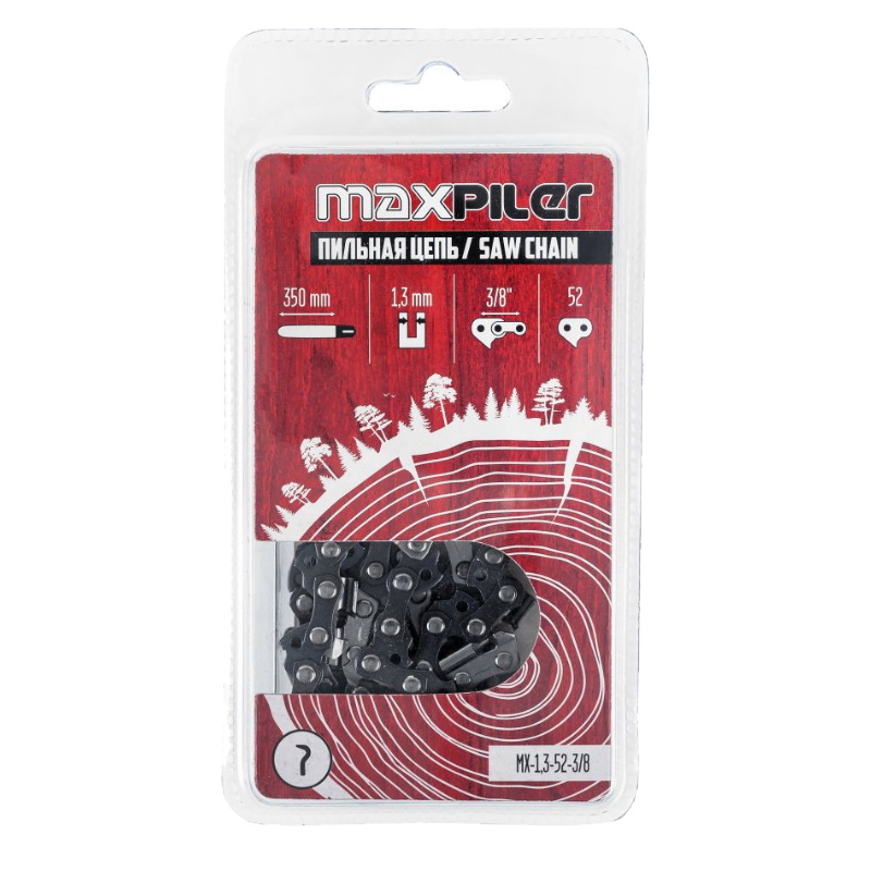 Цепь пильная Maxpiler MX-1,3-52-3/8 (Partner.Poulan.Husgvarna120.130.ECHO) в блистере в Твери