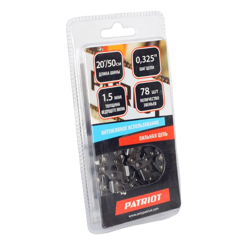 Цепь пильная Patriot 21BP-78E 0325 15 мм 78 звеньев 862321578 758₽