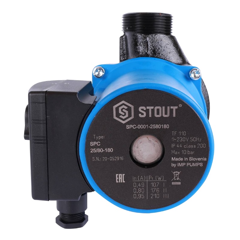 Насос циркуляционный Stout SPC-0001-2580180 25/80-180 для заполнения системы отопления в Вологде