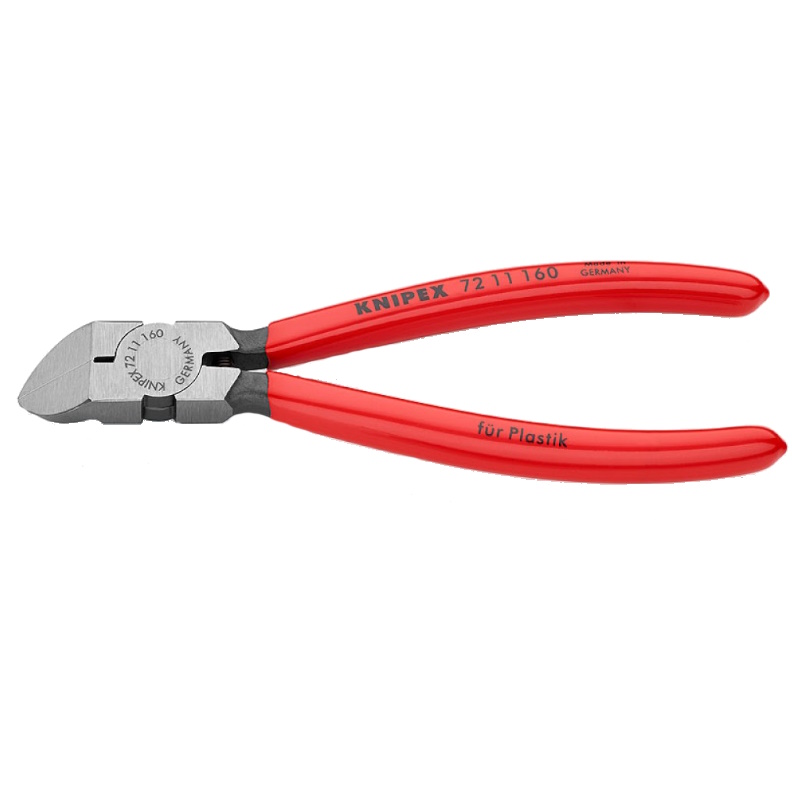 Бокорезы для пластика Knipex KN-7211160, губки 45°, пружина, 160 мм, обливные ручки в Твери