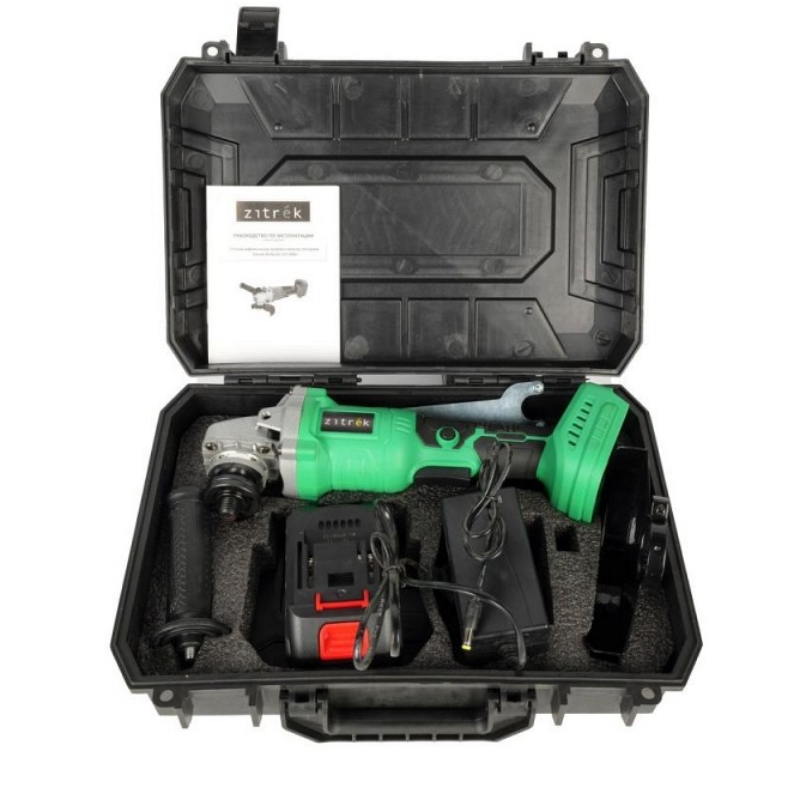 Угловая шлифмашина (болгарка) аккумуляторная Zitrek ZKAG20-125 PRO 083-1078, 125 мм, 20 В, регулировка оборотов в Костроме