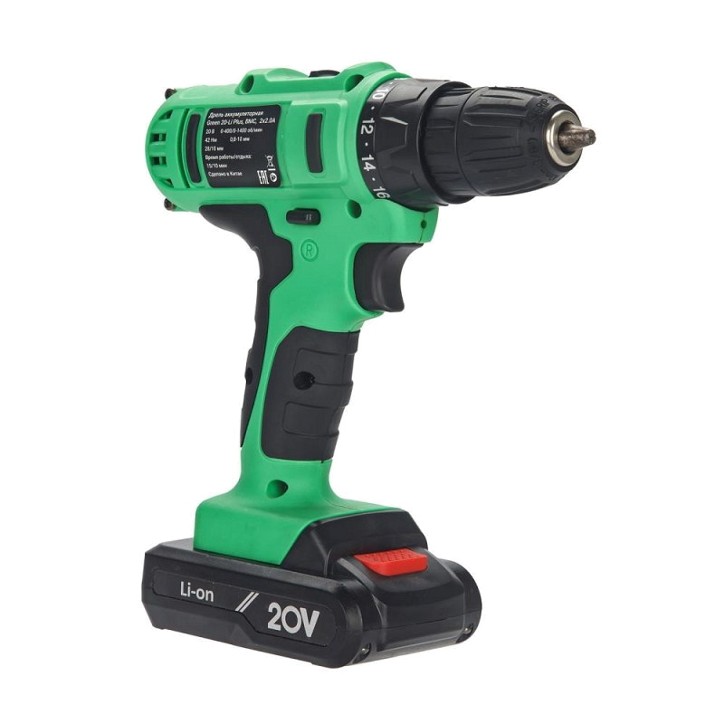 Аккумуляторная дрель-шуруповерт Zitrek Green 20-Li Plus 083-1115, 20 В, 2х2.0 Ач в Ярославле