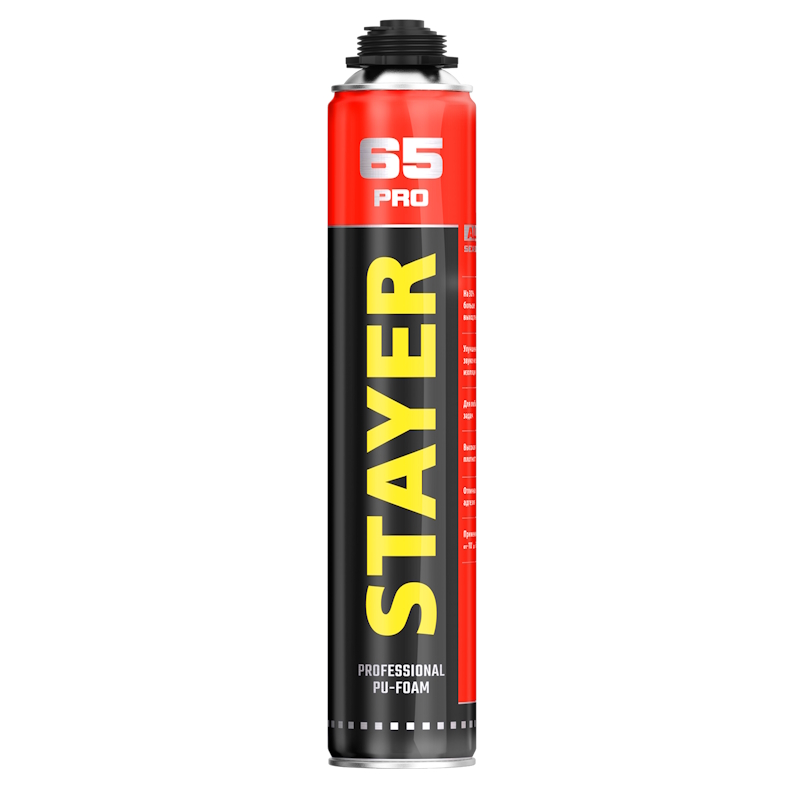 Монтажная пена Stayer "BlackPRO 65" 41137 профессиональная всесезонная, 800мл в Ярославле