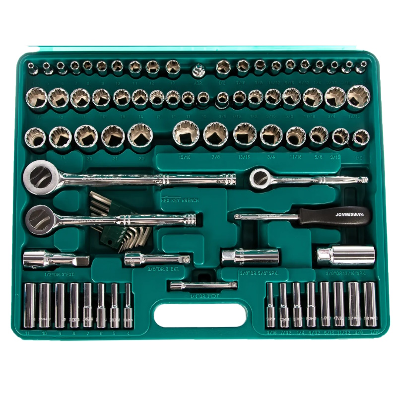 Набор инструмента Jonnesway S05H48107S, универсальный, 1/4", 3/8" и 1/2"DR, 107 предметов  в Туле