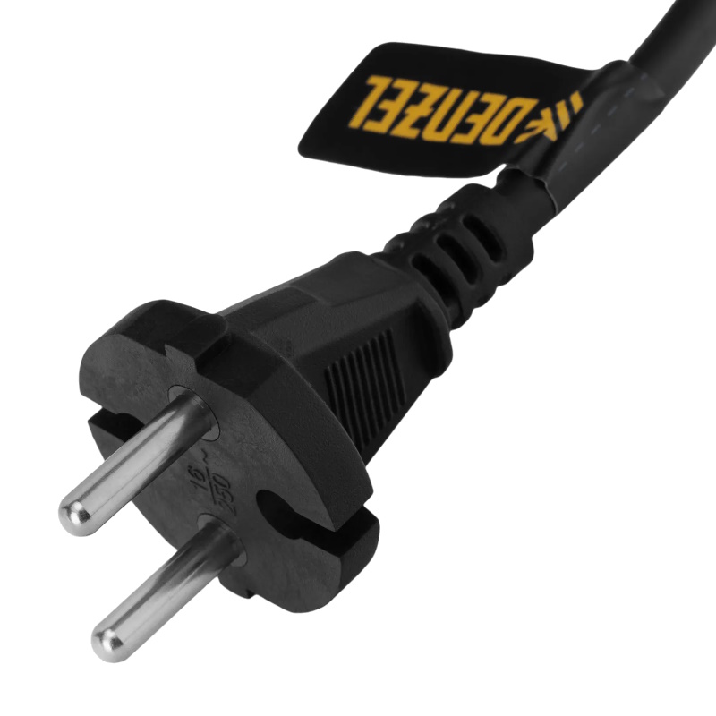 Шнур сетевой Denzel Energy Series 37669, ПВС, 1,5 м, 2х1,5 мм, с неразборной вилкой, черный в Твери