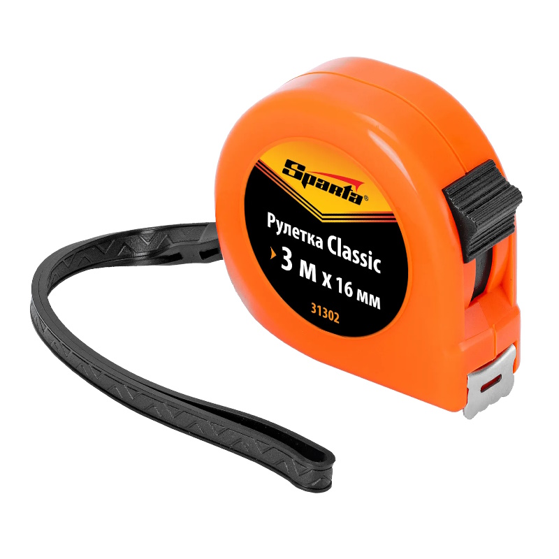 Рулетка Sparta Classic 31302, 3 м х 16 мм, пластиковый корпус  в Рыбинске