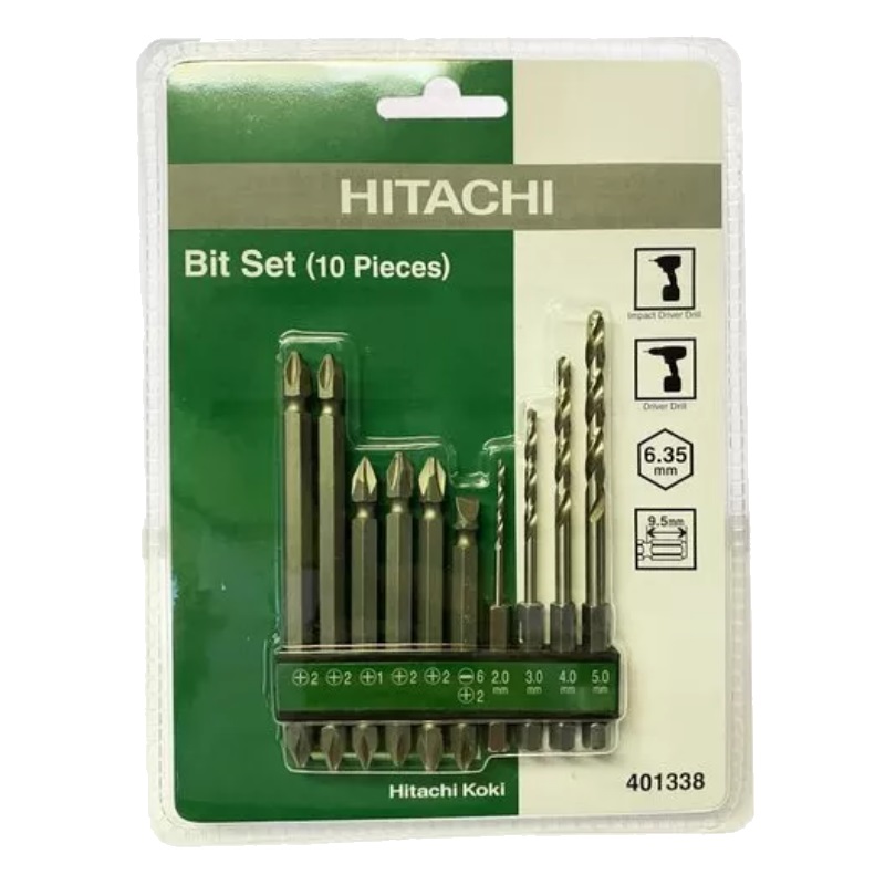 Набор бит и сверл Hitachi, 10 предметов