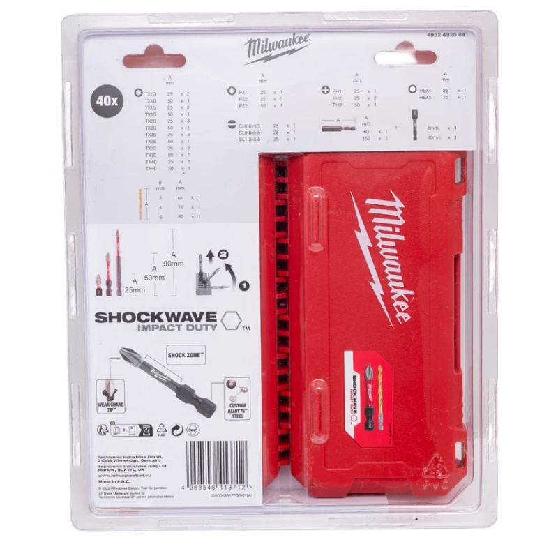 Набор бит Milwaukee SHOCKWAVE GEN III 932492004, 40 шт., в пластиковом кейсе в Твери