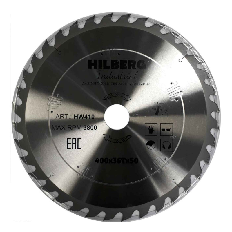 Диск пильный Hilberg Industrial HW410, дерево, 400*50*36Т