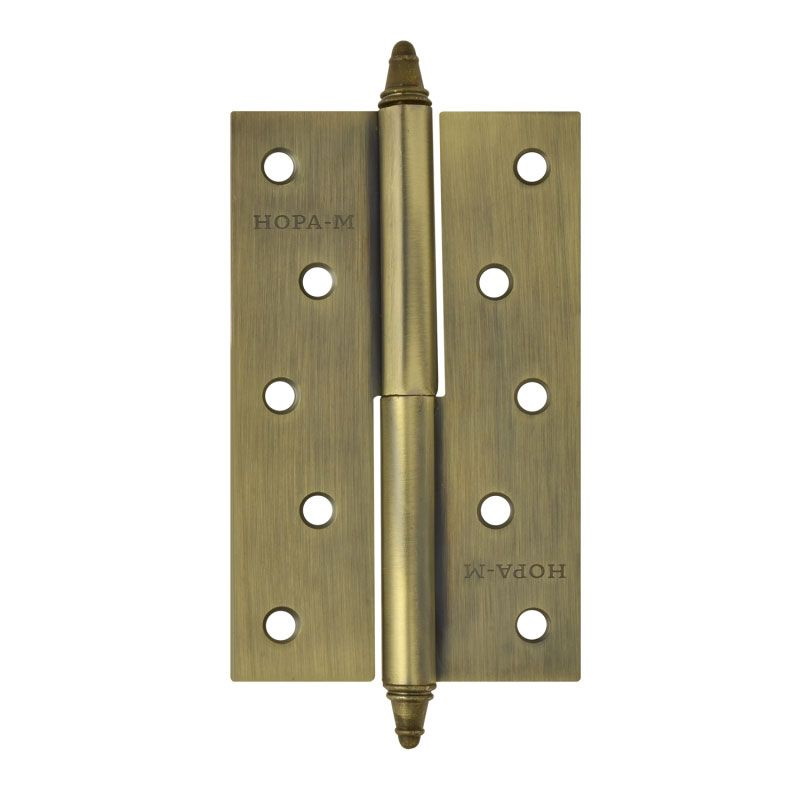 Петля дверная разъемная Нора-М 10617, 610-5", 125*75*2,5, с колпачком, старая бронза, левая в Кинешме