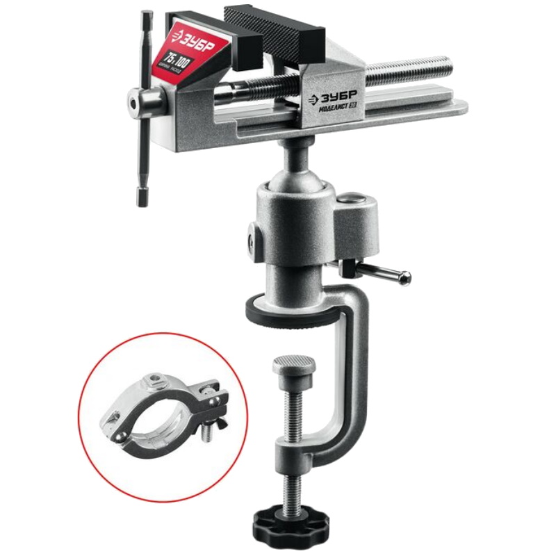 Тиски Зубр Моделист 32487-75 75 мм шарнирно-поворотные 2236₽