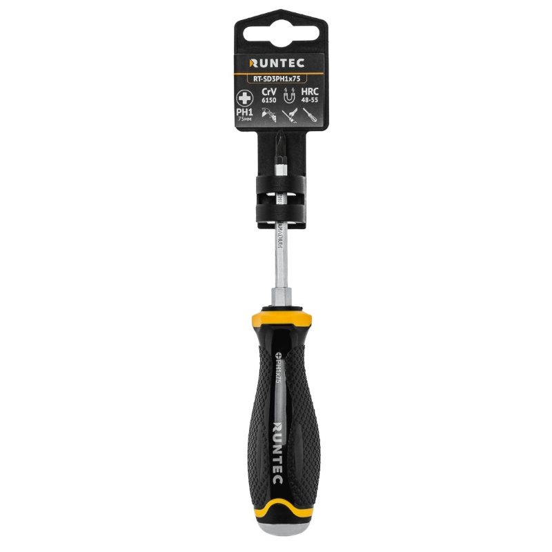Отвертка Runtec RT-SD3PH1x75, PH1x75 мм, CrV, усиленная со сквозным стержнем в Рыбинске