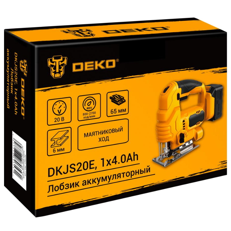Лобзик аккумуляторный Deko DKJS20E 083-1124, 20 В, 1x4.0 Ач в Иваново