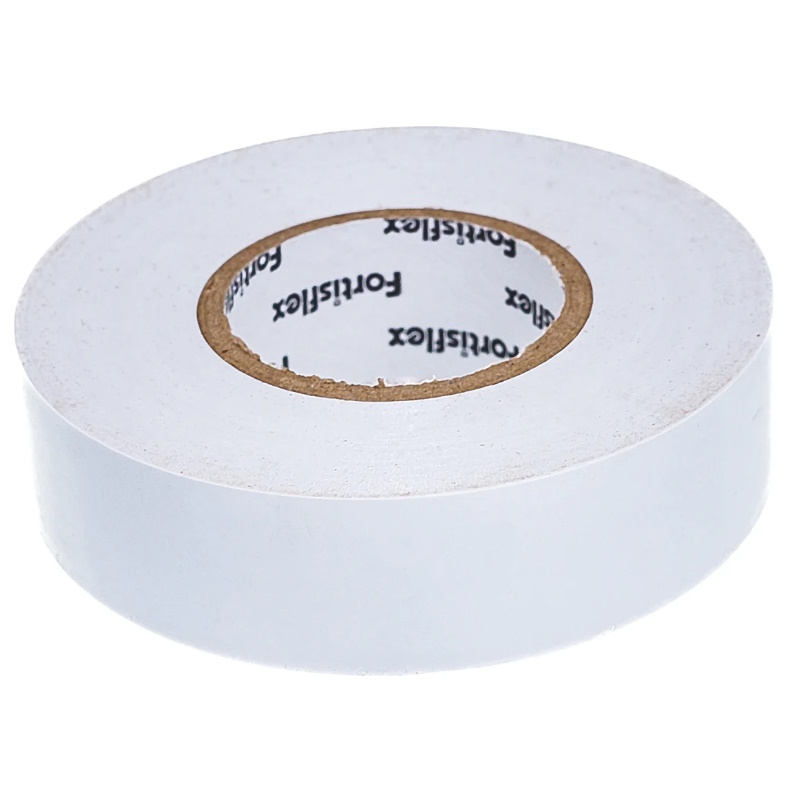 Изолента Fortisflex 71231, ПВХ, 19 мм х 0.15 мм х 20 м, белая, 10 шт. в Иваново