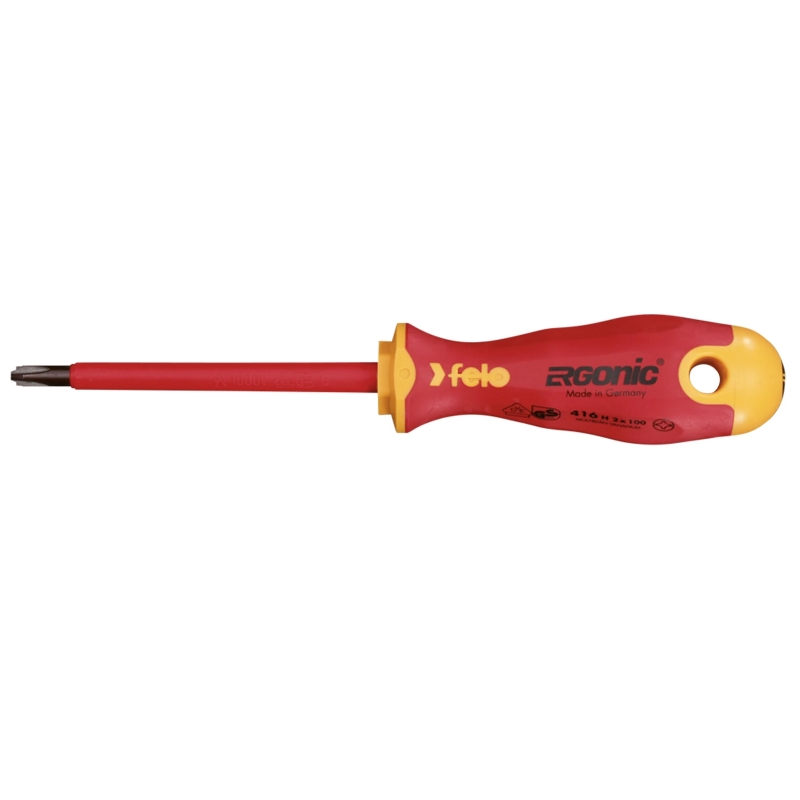 Отвертка диэлектрическая Felo Ergonic 41620390, крестовая +/- H 2X100  (Германия) в Туле