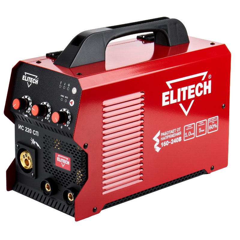 Инвертор Elitech ДМ ИС 220 СП 204755 MIGMAG 220В 69 кВт 30-220AMIG 20-220АMMA 15227₽