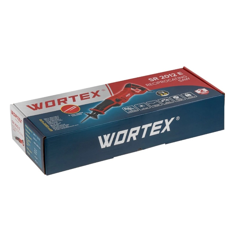 Сабельная пила Wortex SR 2012 E 1325584, в коробке, 2 пильных полотна, 1200 Вт, ход 30 мм