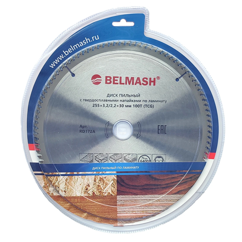 Диск пильный по ламинату Belmash RD172A (255x3,2/2,2x30 100T) в Муроме