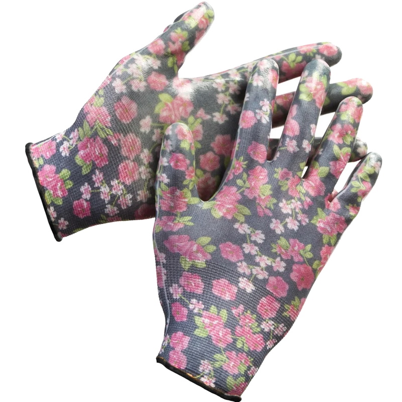 Садовые перчатки черные Grinda 11297-XL размер L-XL прозрачное нитриловое покрытие пара 115₽