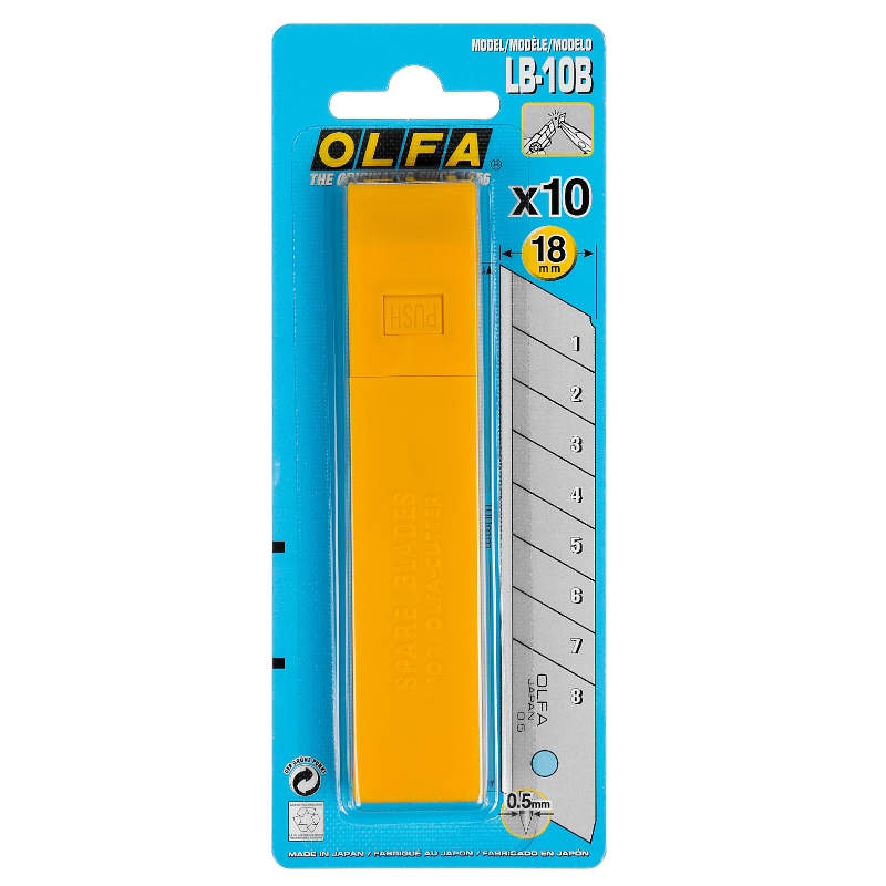 Сегментированные лезвия Olfa OL-LB-10, 18 мм, 10 шт, в боксе в Кинешме