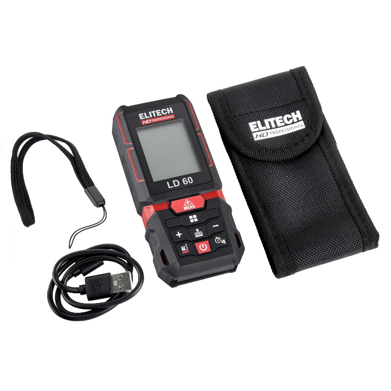 Лазерный дальномер Elitech HD LD 60 204769, 0.05–60 м, угломер, точность-1.5 мм/м в Череповце