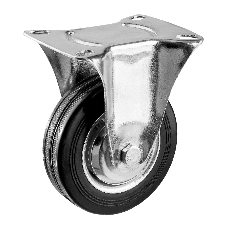 Колесо неповоротное Зубр 30936-125-F, 125 мм; г/п 100 кг; резина/металл; игольчатый подшипник в Иваново