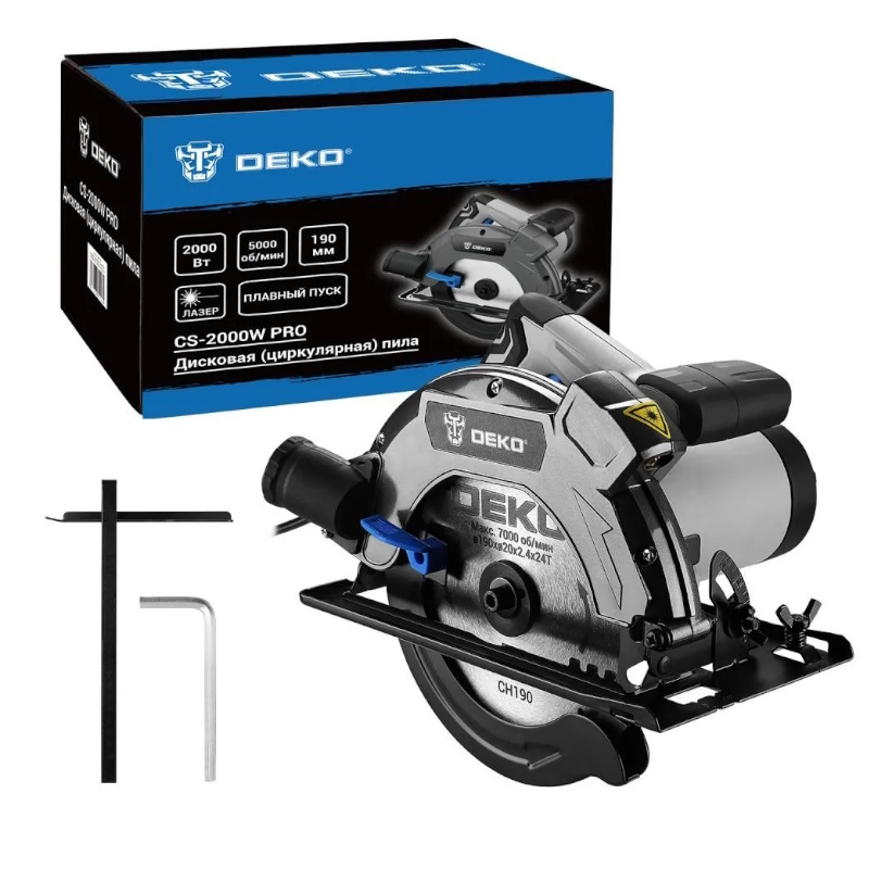 Дисковая (циркулярная) пила Deko CS-2000W PRO 084-1152, 2000Вт, 190мм диск в Костроме