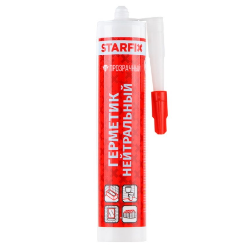 Герметик силиконовый Starfix SM-63053-2, нейтральный, прозрачный, 300 мл в Вологде