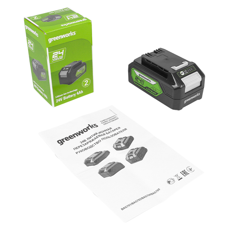 Аккумулятор Greenworks G24B4 2926807, 24V, 4 Ач в Череповце