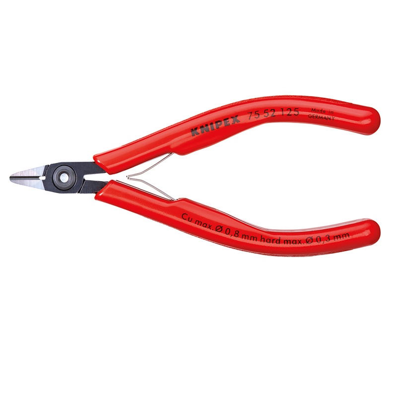 Бокорезы для электроники Knipex KN-7552125, узкая головка, 125 мм, обливные ручки в Угличе