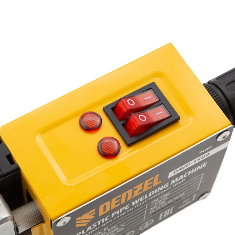 Аппарат для сварки пластиковых труб враструб Denzel DWP-1500 напряжение 220 вольт температура до 300 C