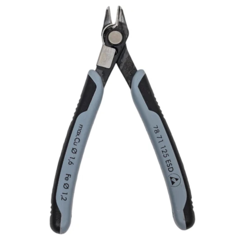 Бокорезы прецизионные Knipex Electronic Super Knips KN-7871125ESD ESD зажим для проволоки чернёные 125 мм 2-комп антистатические ручки 5173₽