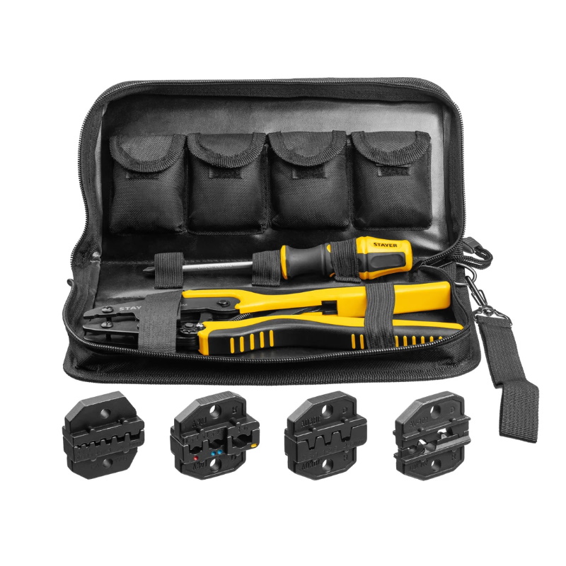 Пресс-клещи для кабельных наконечников с набором матриц Stayer SP-4M 45445