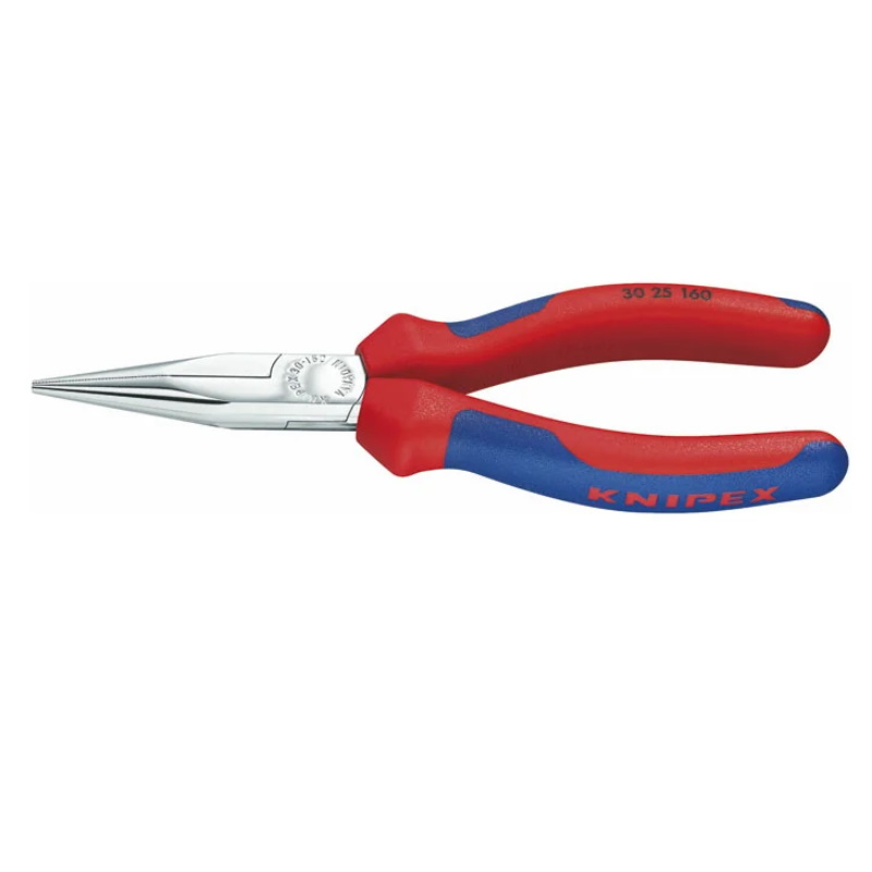 Длинногубцы Knipex KN-3025160, плоскокруглые рифлённые губки 50 мм, длина 160 мм, хром, 2-комп ручки в Кинешме